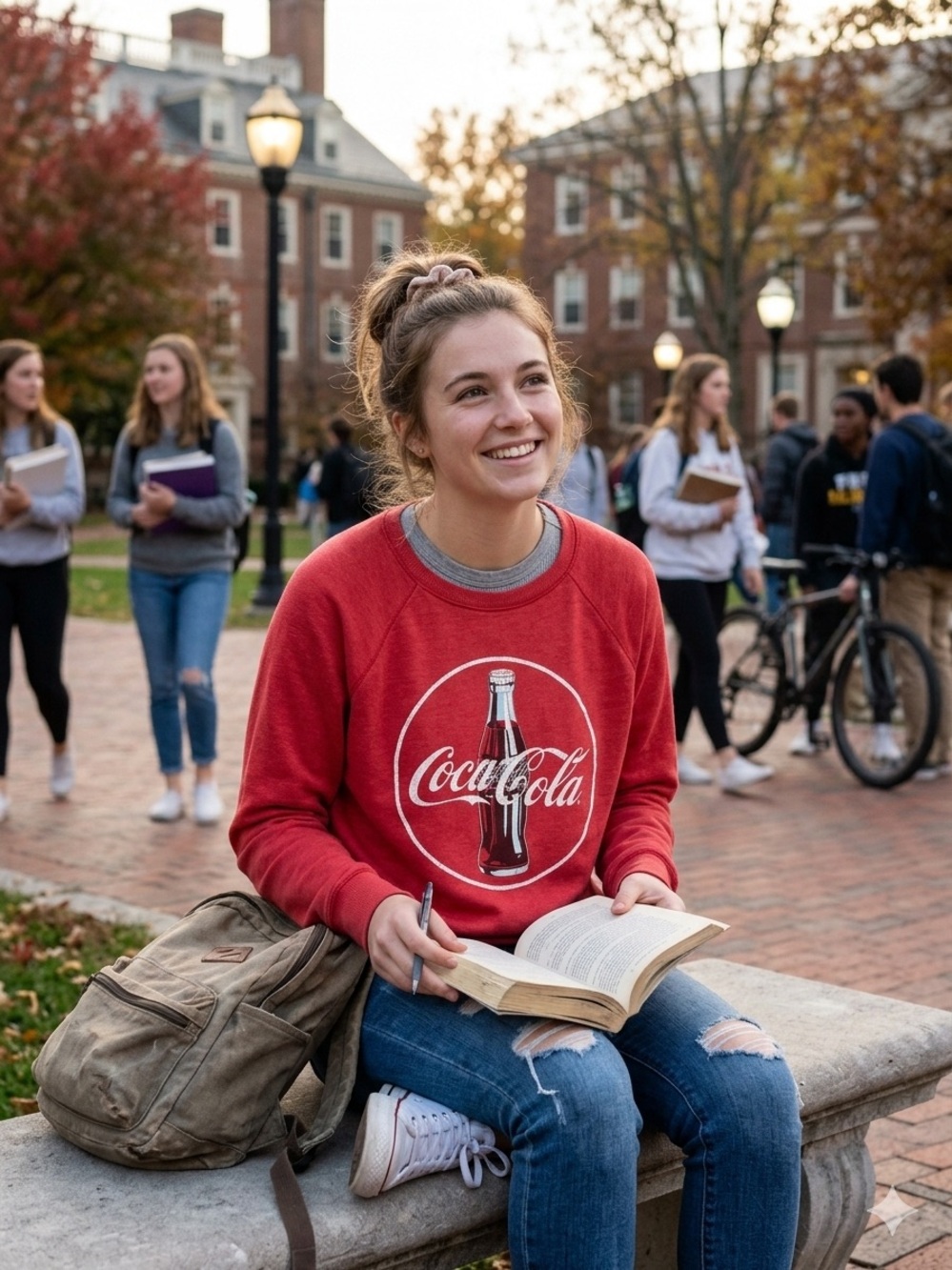 Lucky Brand Red Coca-Cola Graphic Crewneck Sweatshirt